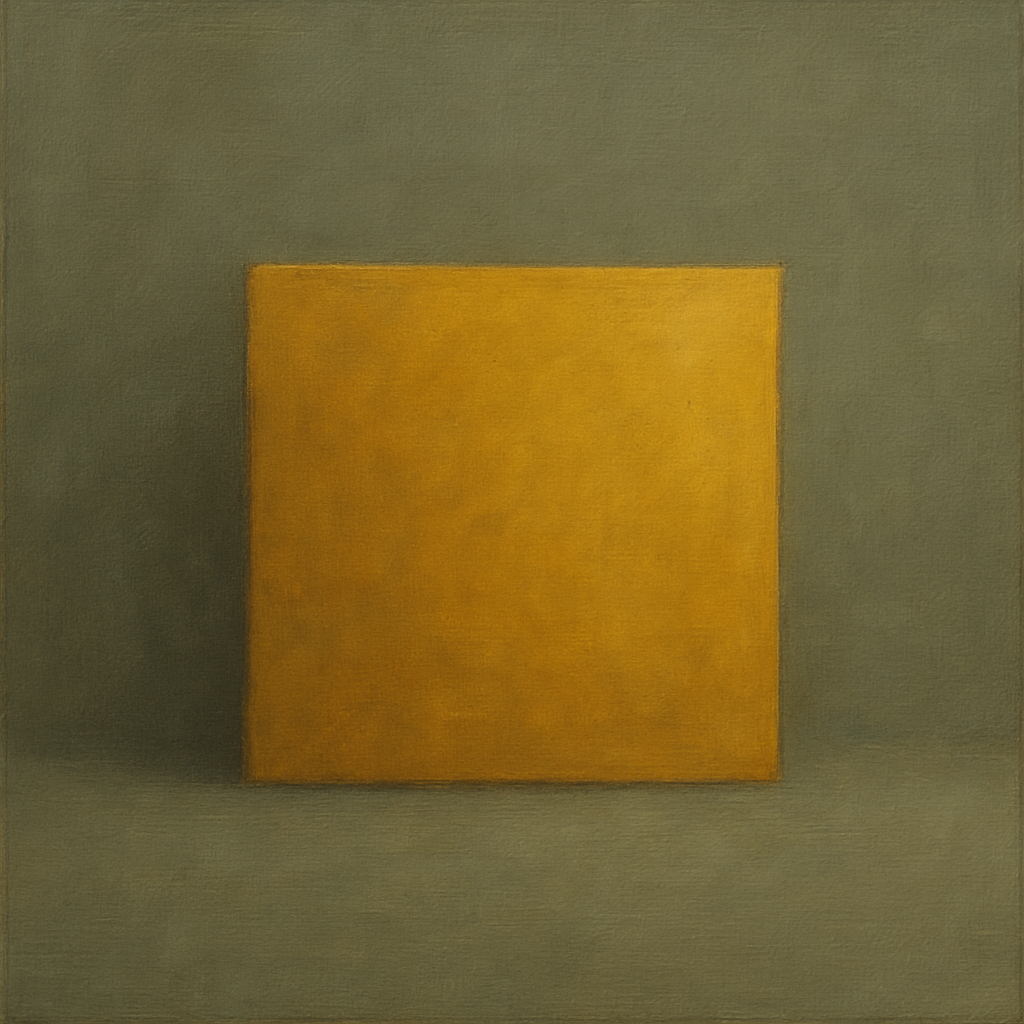 Cadmium Amber & Slate Grey Block No. 10 - Modern Fine Art Oil Painting - View 1
