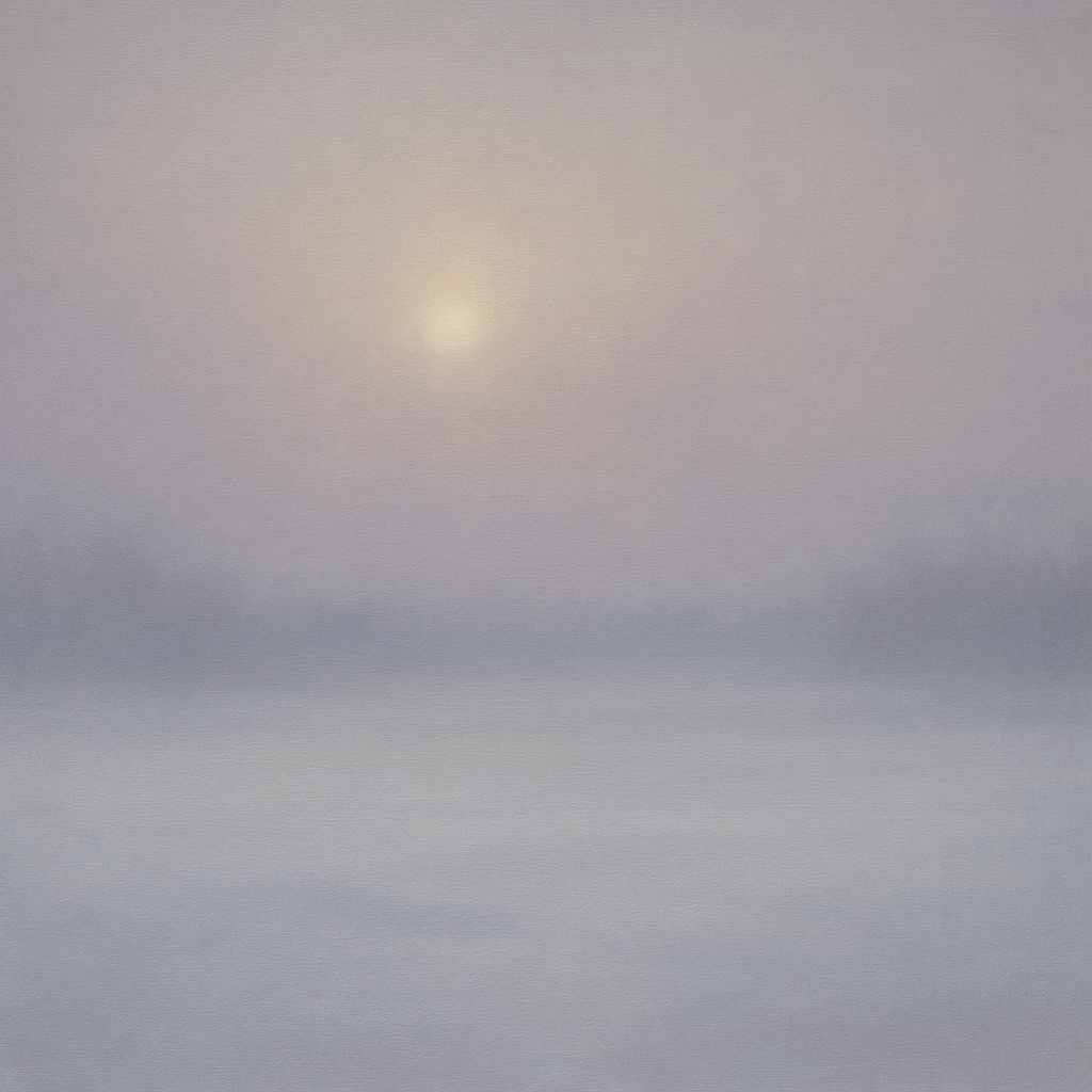 Winter Dawn Frost & Pale Silver Light No. 11 Oil Painting - View 1