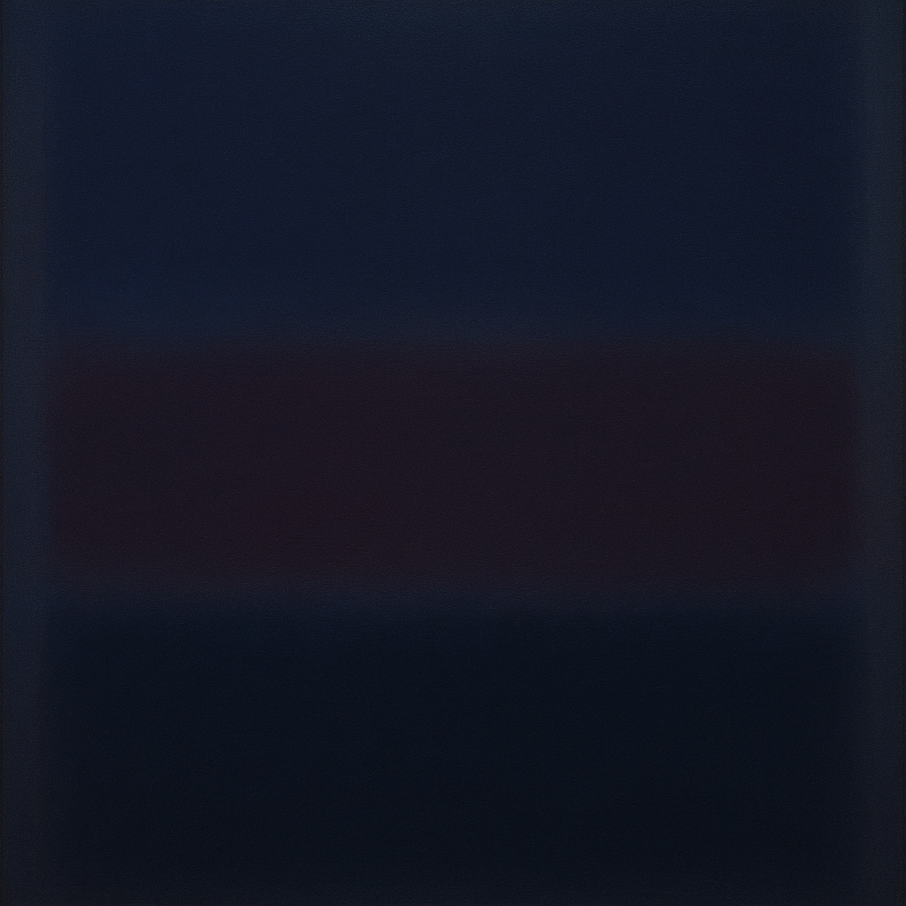 Deep Indigo & Midnight Plum Ambient Field No. 30 Oil Painting 100% Hand Painted Oil on Belgian Linen Canvas, Original Fine Art Wall Decor