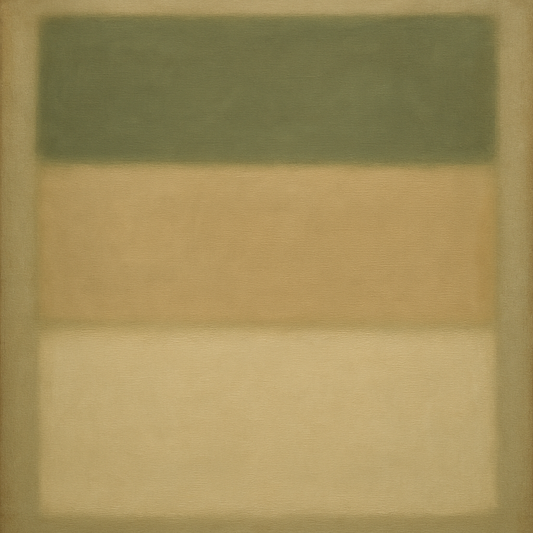 Sage Olive & Pale Sandstone Minimalist Harmony No. 24 Oil Painting 100% Hand Painted Oil on Belgian Linen Canvas, Original Fine Art Wall Decor