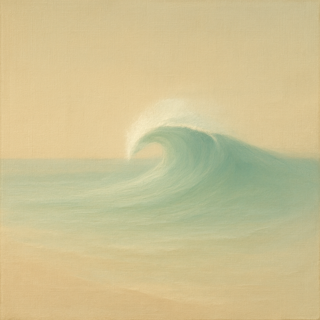 Single Wave Crest in Morning Light No. 4 - Modern Fine Art Oil Painting - View 1