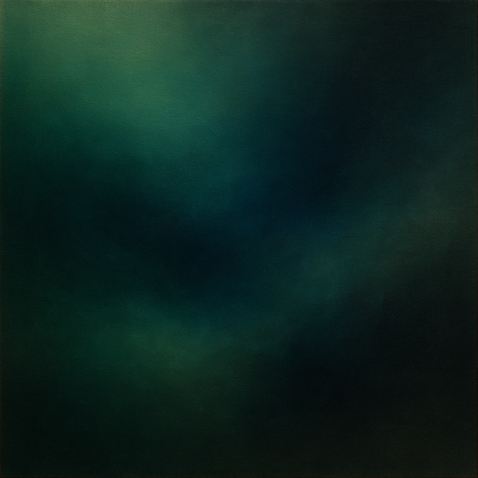 Emerald & Midnight Sapphire Sfumato Immersion No. 11 Oil Painting 100% Hand Painted Oil on Belgian Linen Canvas, Original Fine Art Wall Decor
