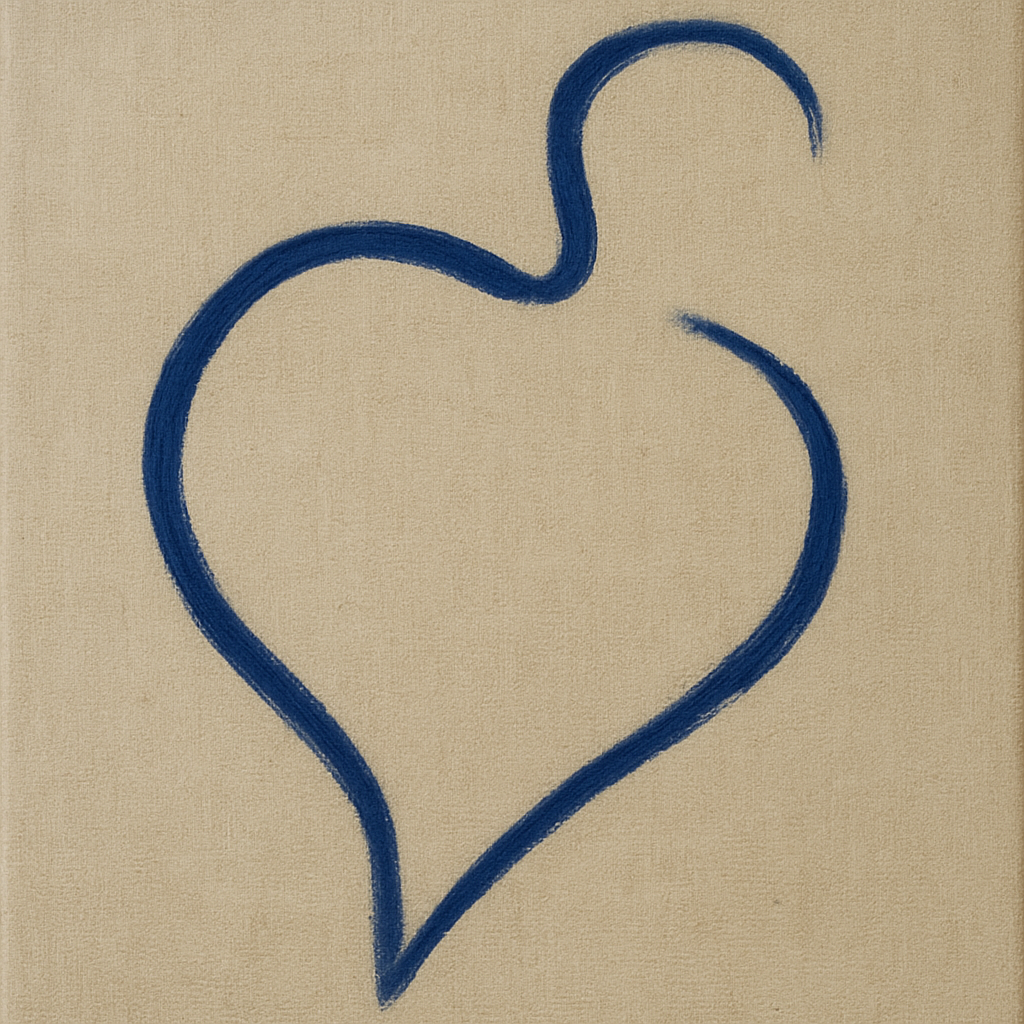 Cobalt Blue & Pale Oat Contour No. 8 - Modern Fine Art Oil Painting - View 1