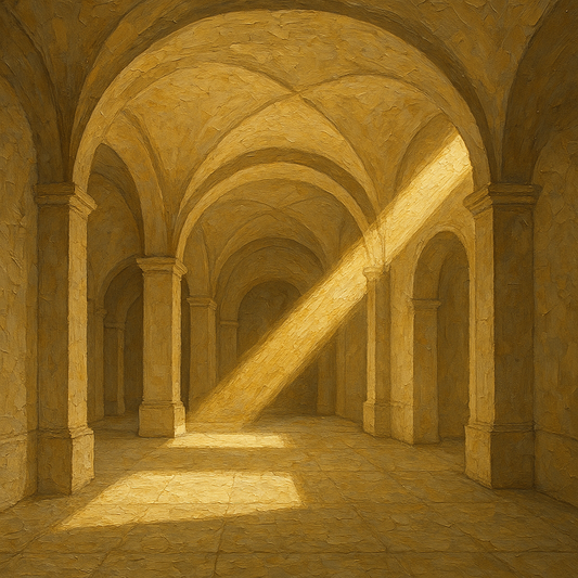 Modernist Vaulted Gallery Light Beam No. 2 Oil Painting - 100% Hand-Painted Master Oil Painting