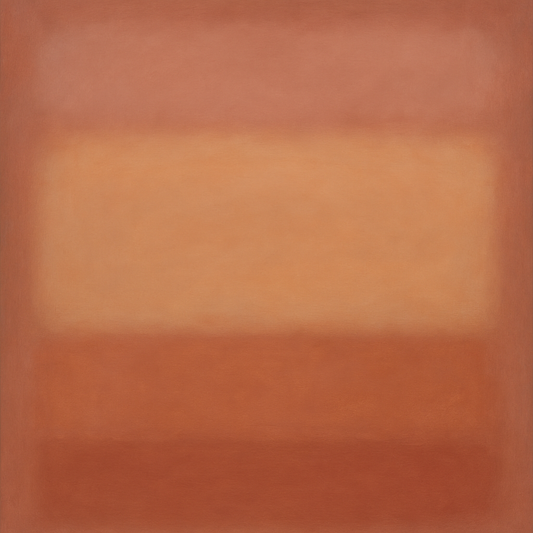Blush Rose & Dusky Terracotta Ambient Glow No. 27 Oil Painting 100% Hand Painted Oil on Belgian Linen Canvas, Original Fine Art Wall Decor