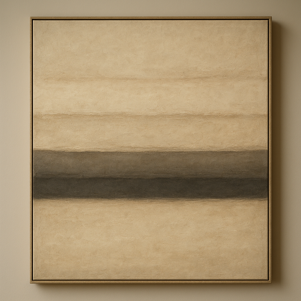 Raw Limestone Horizon & Washed Linen No. 21 Oil Painting - View 1
