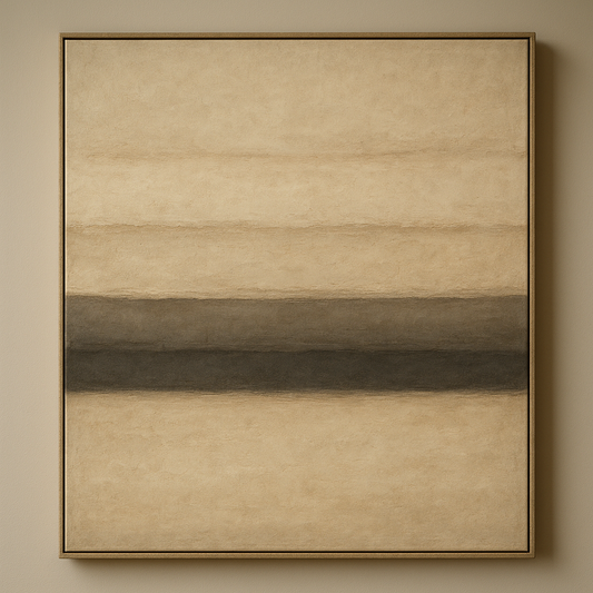Raw Limestone Horizon & Washed Linen No. 21 Oil Painting - View 1