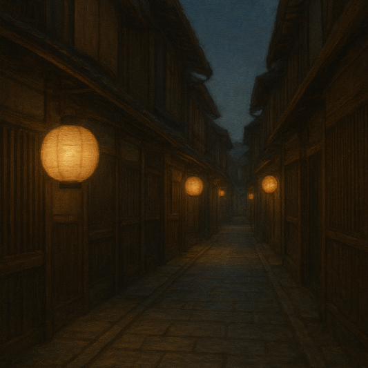 Old Kyoto Gion Alley in Soft Lantern Light Oil Painting 100% Hand Painted Oil on Belgian Linen Canvas, Original Fine Art Wall Decor