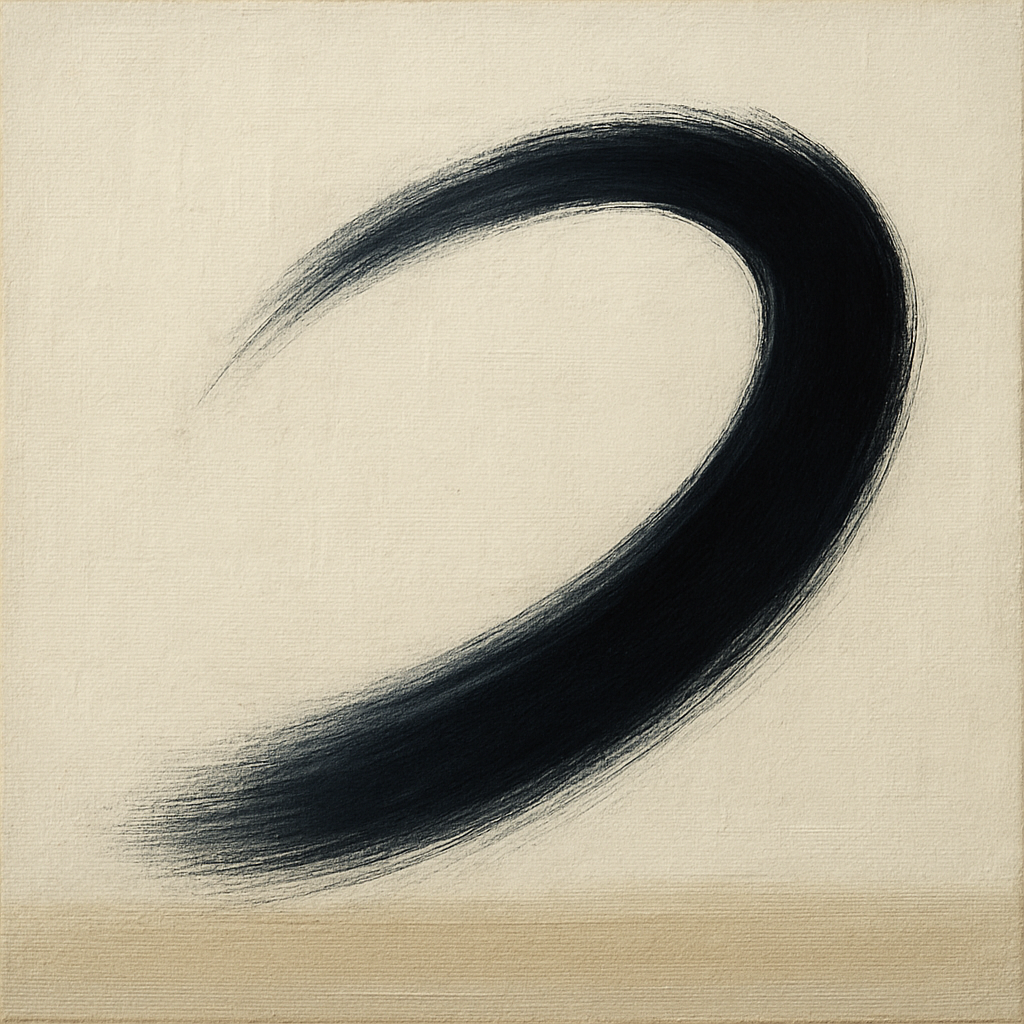 Monochrome Brushstroke Void No. 5 - Modern Fine Art Oil Painting - View 1