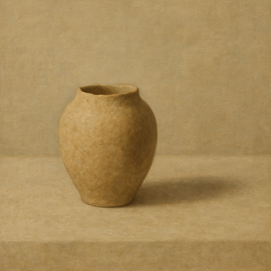 Organic Clay Vessel & Solitary Shadow No. 10 Oil Painting - View 1