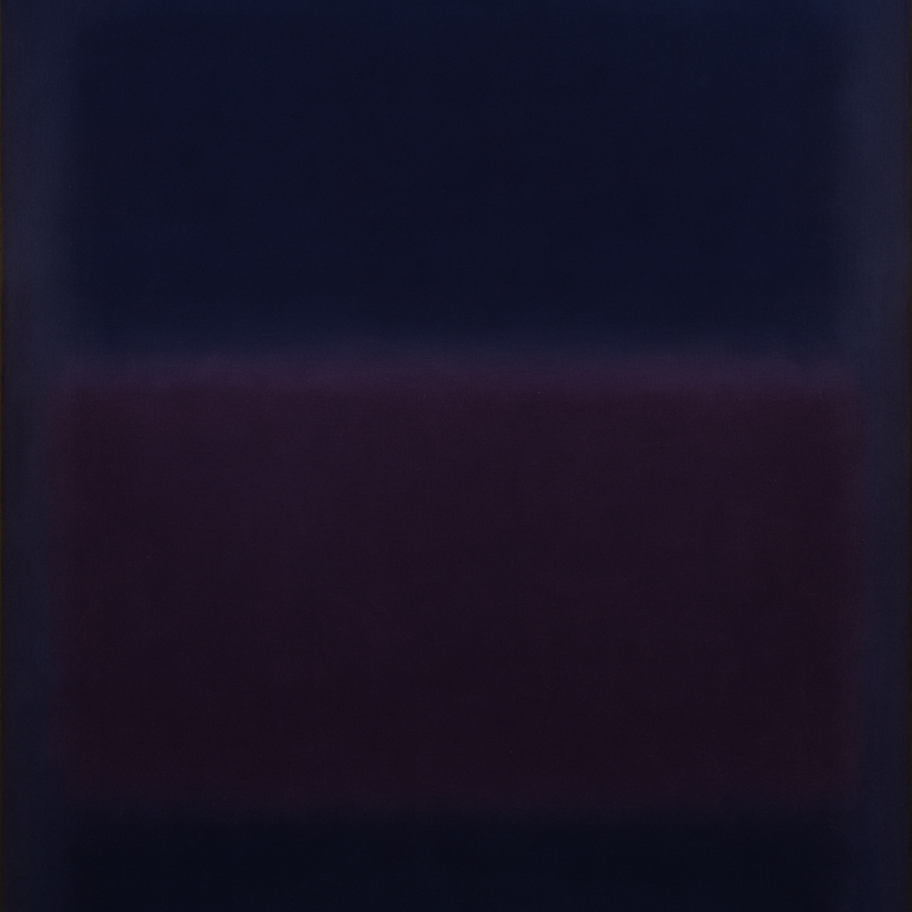 Deep Indigo & Midnight Plum Ambient Field Oil Painting - View 1