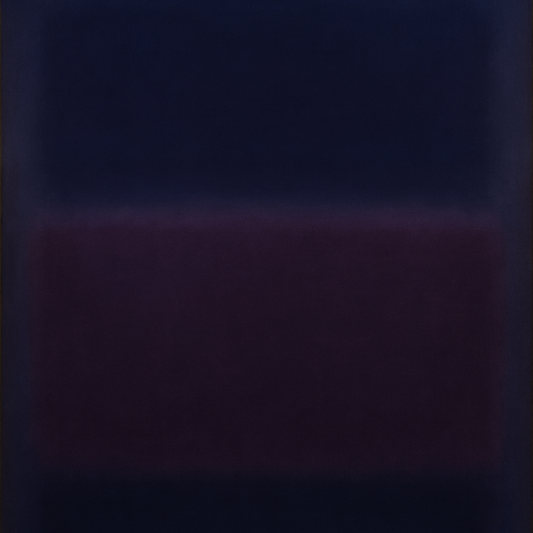 Deep Indigo & Midnight Plum Ambient Field Oil Painting - View 1