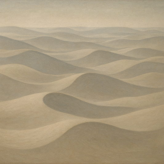 Monochrome Sand Dune Contours & Pale Slate No. 29 Oil Painting 100% Hand Painted Oil on Belgian Linen Canvas, Original Fine Art Wall Decor