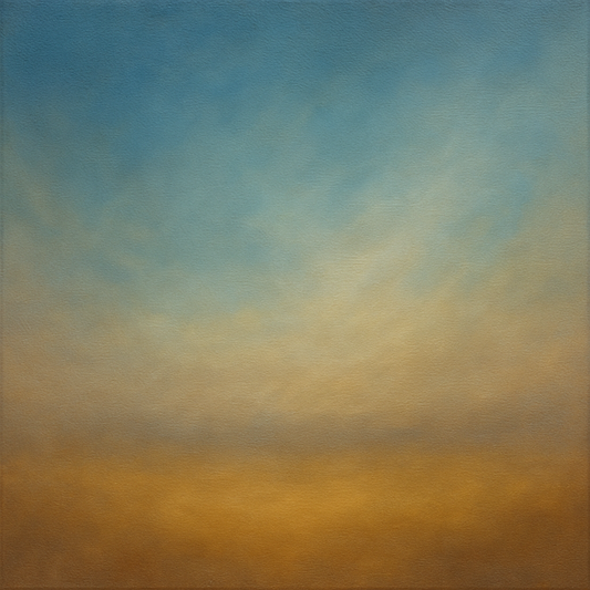 Celestial Azure & Warm Ochre Equilibrium No. 5 Oil Painting 100% Hand Painted Oil on Belgian Linen Canvas, Original Fine Art Wall Decor