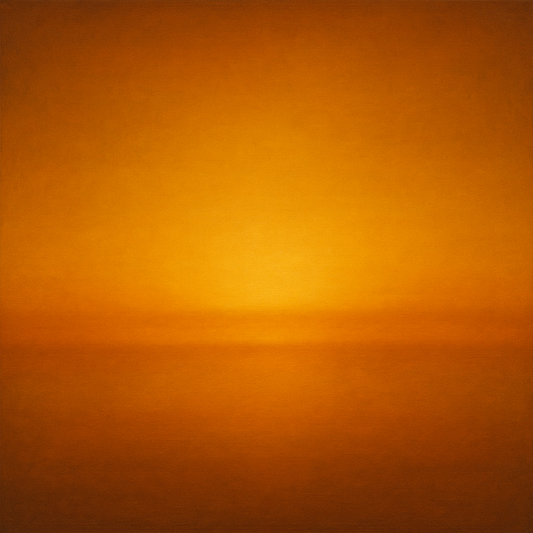 Warm Amber & Raw Sienna Sunset Meditation No. 18 Oil Painting 100% Hand Painted Oil on Belgian Linen Canvas, Original Fine Art Wall Decor