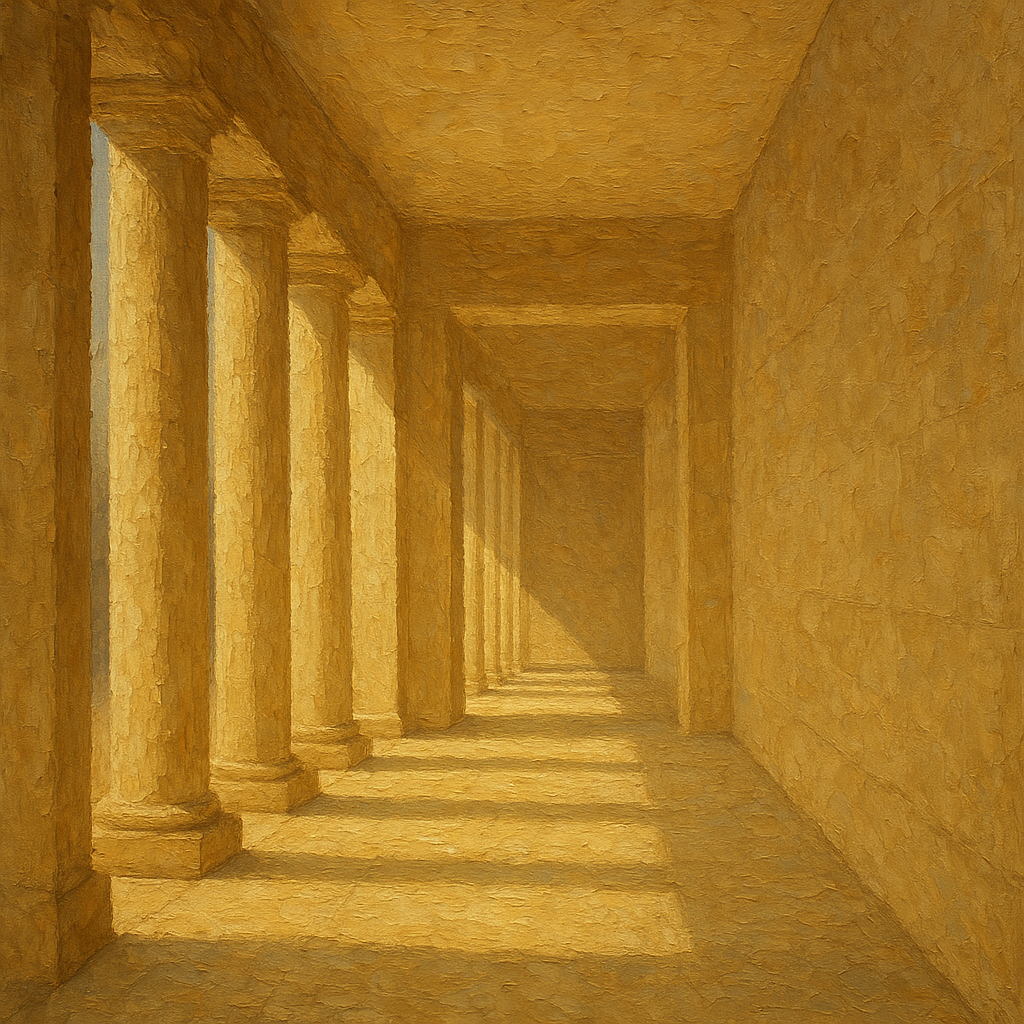 Minimalist Colonnade Light Passage Oil Painting - 100% Hand-Painted Master Oil Painting