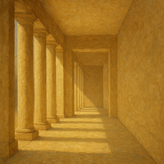 Minimalist Colonnade Light Passage Oil Painting - 100% Hand-Painted Master Oil Painting