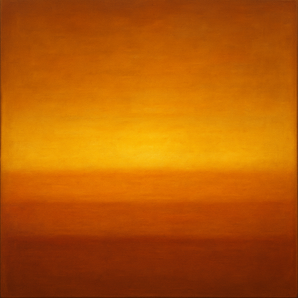 Warm Amber & Raw Sienna Sunset Meditation No. 3 Oil Painting 100% Hand Painted Oil on Belgian Linen Canvas, Original Fine Art Wall Decor