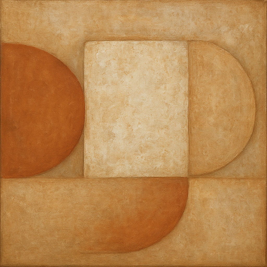 Earthy Terracotta & Weathered Plaster Wash No. 7 Oil Painting 100% Hand Painted Oil on Belgian Linen Canvas, Original Fine Art Wall Decor