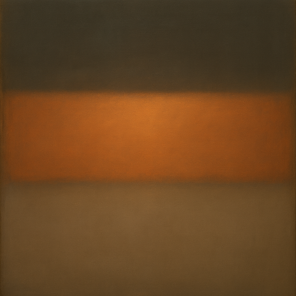 Charcoal Slate & Burnished Copper Horizon No. 3 Oil Painting - View 1