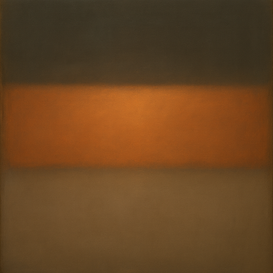 Charcoal Slate & Burnished Copper Horizon No. 3 Oil Painting - View 1