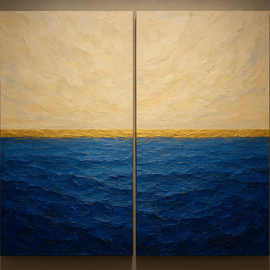 Elysian Horizon Diptych Pairing No. 2 Oil Painting - 100% Hand-Painted Master Oil Painting