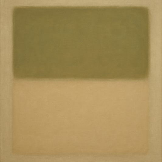 Sage Olive & Pale Sandstone Minimalist Harmony No. 26 Oil Painting 100% Hand Painted Oil on Belgian Linen Canvas, Original Fine Art Wall Decor