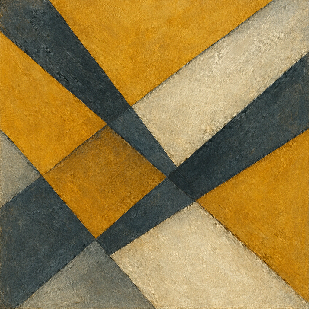 Geometric Intersection Modern Abstract Oil Painting - 100% Hand-Painted Master Oil Painting
