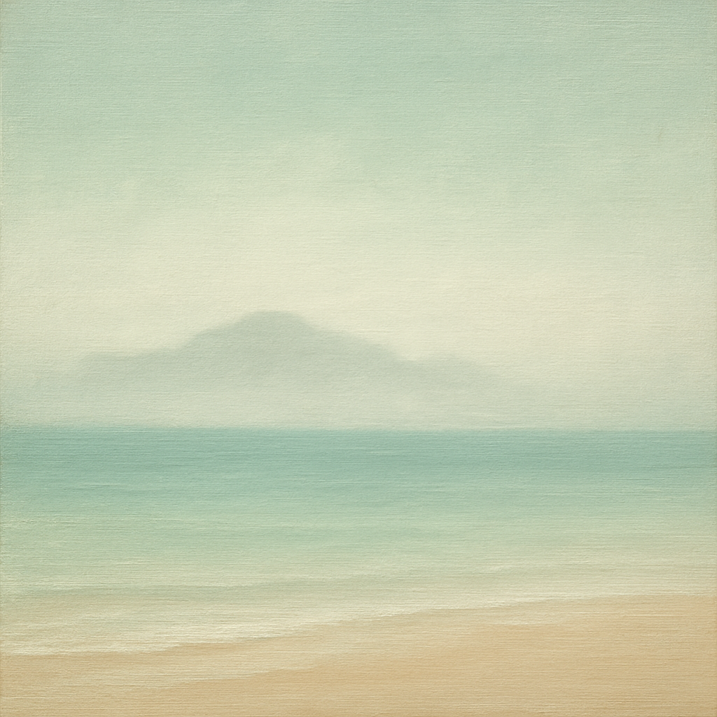 Misty Fjord & Low Clouds No. 7 - Modern Fine Art Oil Painting - View 1