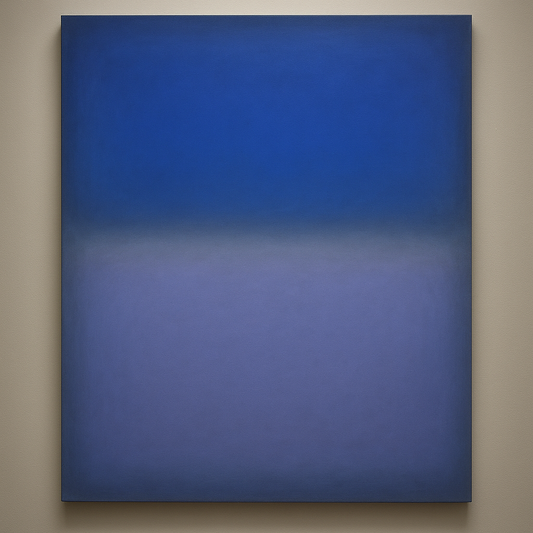 Cobalt Azure & Twilight Lavender Immersion No. 14 Oil Painting 100% Hand Painted Oil on Belgian Linen Canvas, Original Fine Art Wall Decor