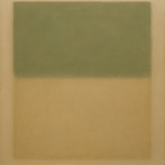 Sage Olive & Pale Sandstone Minimalist Harmony No. 18 Oil Painting 100% Hand Painted Oil on Belgian Linen Canvas, Original Fine Art Wall Decor
