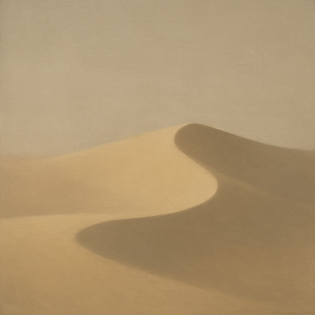 Muted Desert Dune Geometry No. 8 - Modern Fine Art Oil Painting - View 1