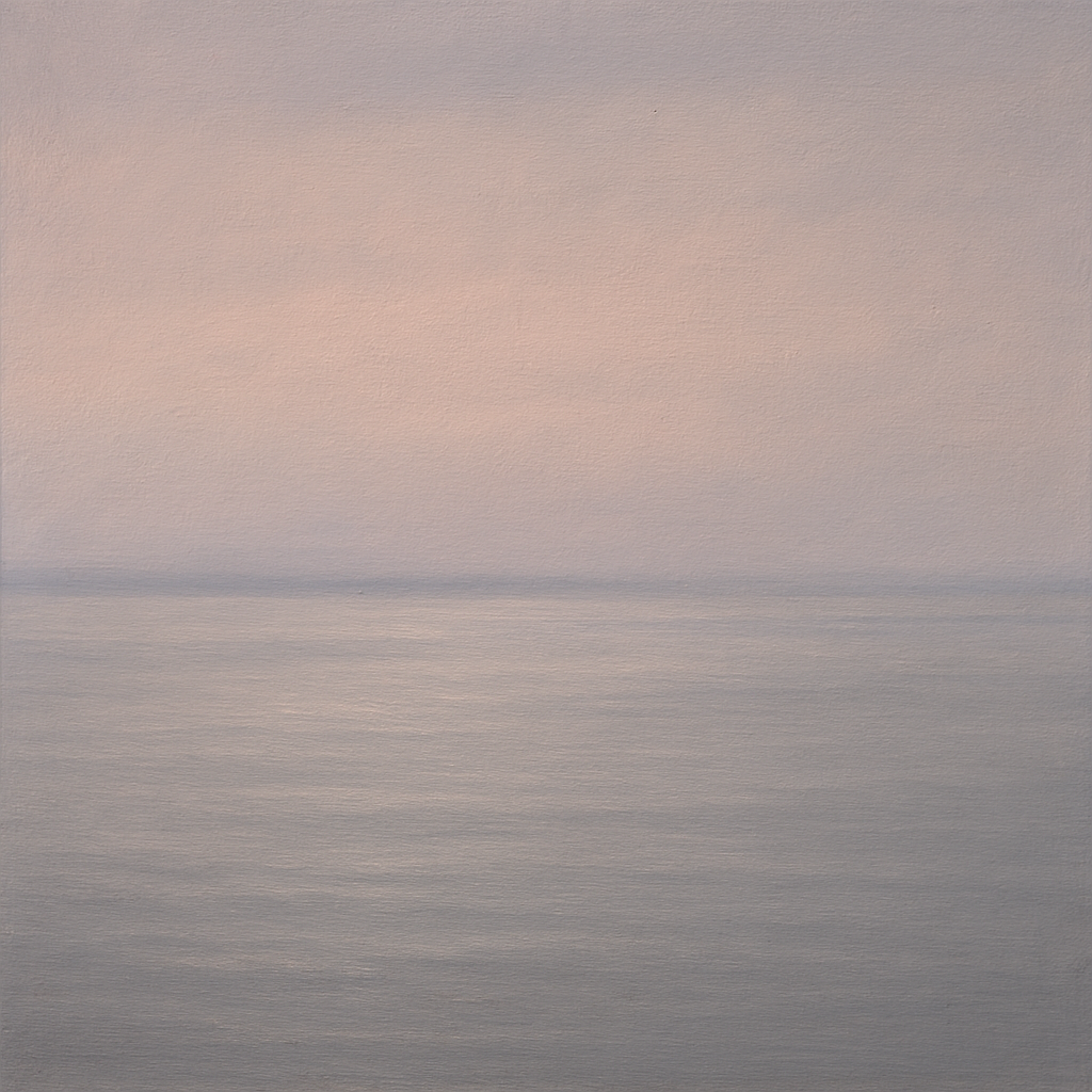 Monochrome Ocean Silence No. 5 - Modern Fine Art Oil Painting - View 1
