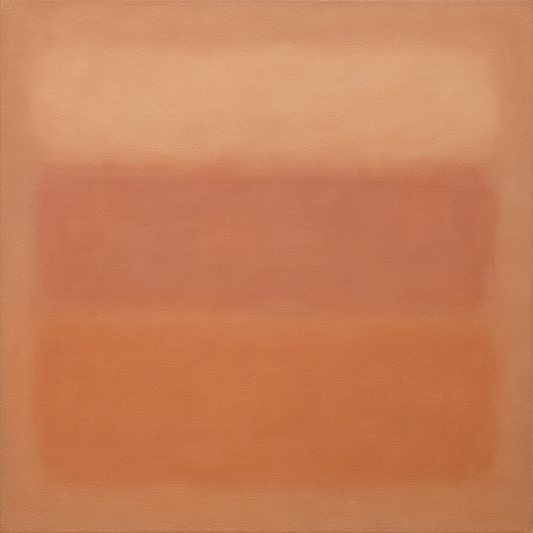 Blush Rose & Dusky Terracotta Ambient Glow No. 16 Oil Painting 100% Hand Painted Oil on Belgian Linen Canvas, Original Fine Art Wall Decor