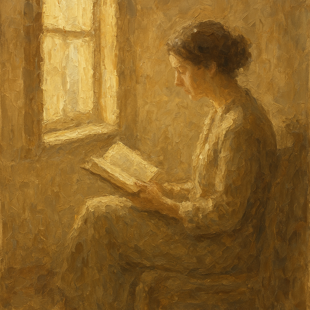 Quiet Reading Figure Figurative Oil Painting - 100% Hand-Painted Master Oil Painting