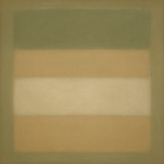 Sage Olive & Pale Sandstone Minimalist Harmony No. 14 Oil Painting 100% Hand Painted Oil on Belgian Linen Canvas, Original Fine Art Wall Decor