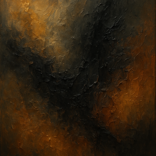 Smoky Topaz & Charred Wood Abstract No. 2 Oil Painting - 100% Hand-Painted Master Oil Painting