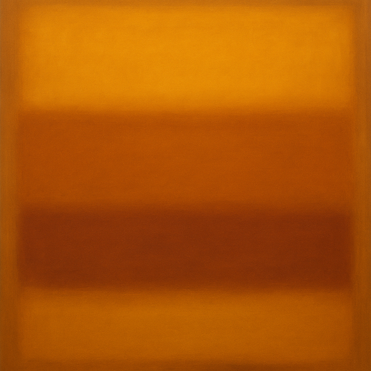Warm Amber & Raw Sienna Sunset Meditation No. 14 Oil Painting 100% Hand Painted Oil on Belgian Linen Canvas, Original Fine Art Wall Decor
