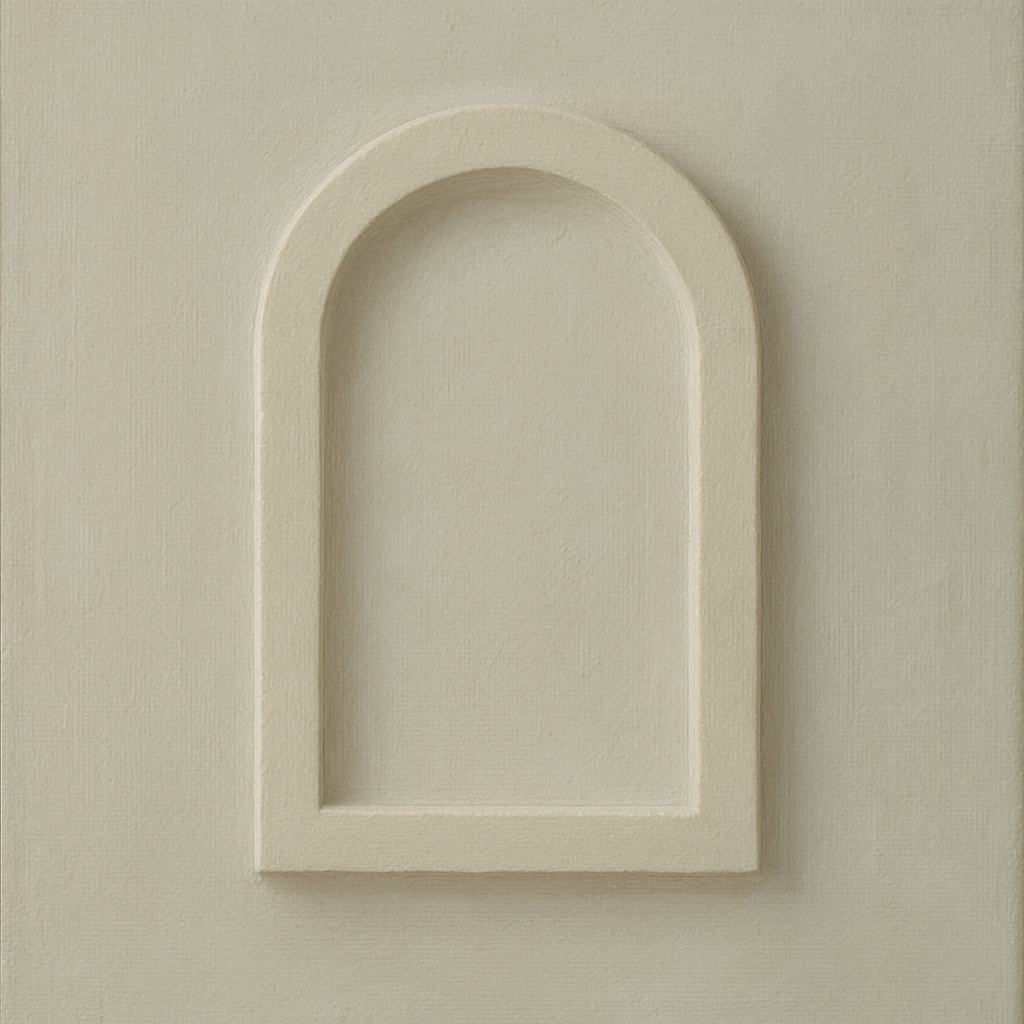 Textured Monolithic Plaster Arch No. 9 - Modern Fine Art Oil Painting - View 1
