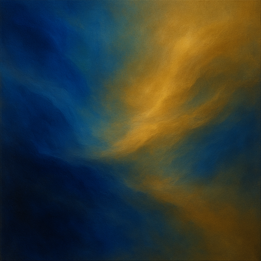 Lapis Lazuli & Golden Ochre Luminous Field No. 4 Oil Painting 100% Hand Painted Oil on Belgian Linen Canvas, Original Fine Art Wall Decor