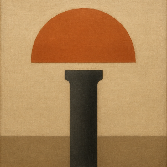Semicircle Horizon & Minimalist Pillar No. 13 Oil Painting - View 1