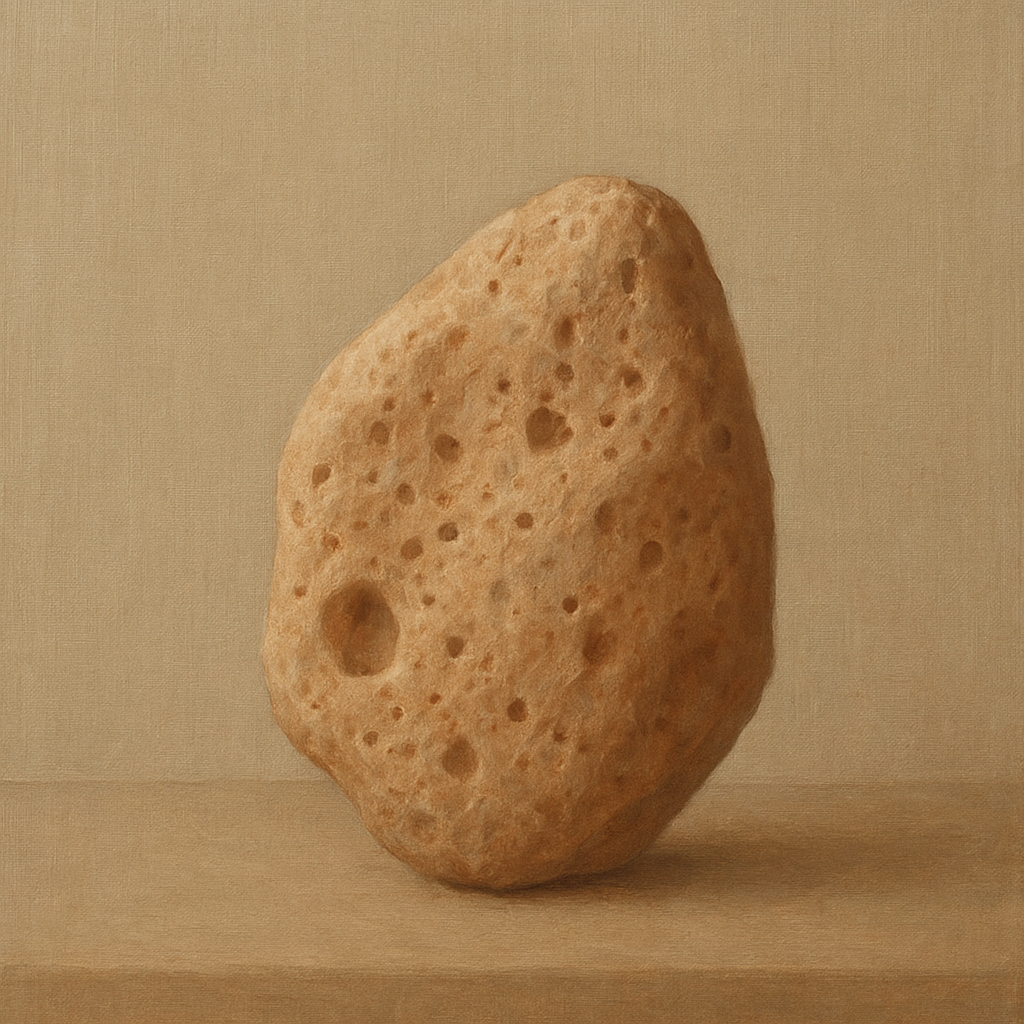Zen Stone & Warm Grey Void No. 5 - Modern Fine Art Oil Painting - View 1