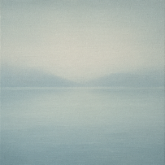 Glass Horizon over Quiet Arctic Waters No. 3 Oil Painting 100% Hand Painted Oil on Belgian Linen Canvas, Original Fine Art Wall Decor