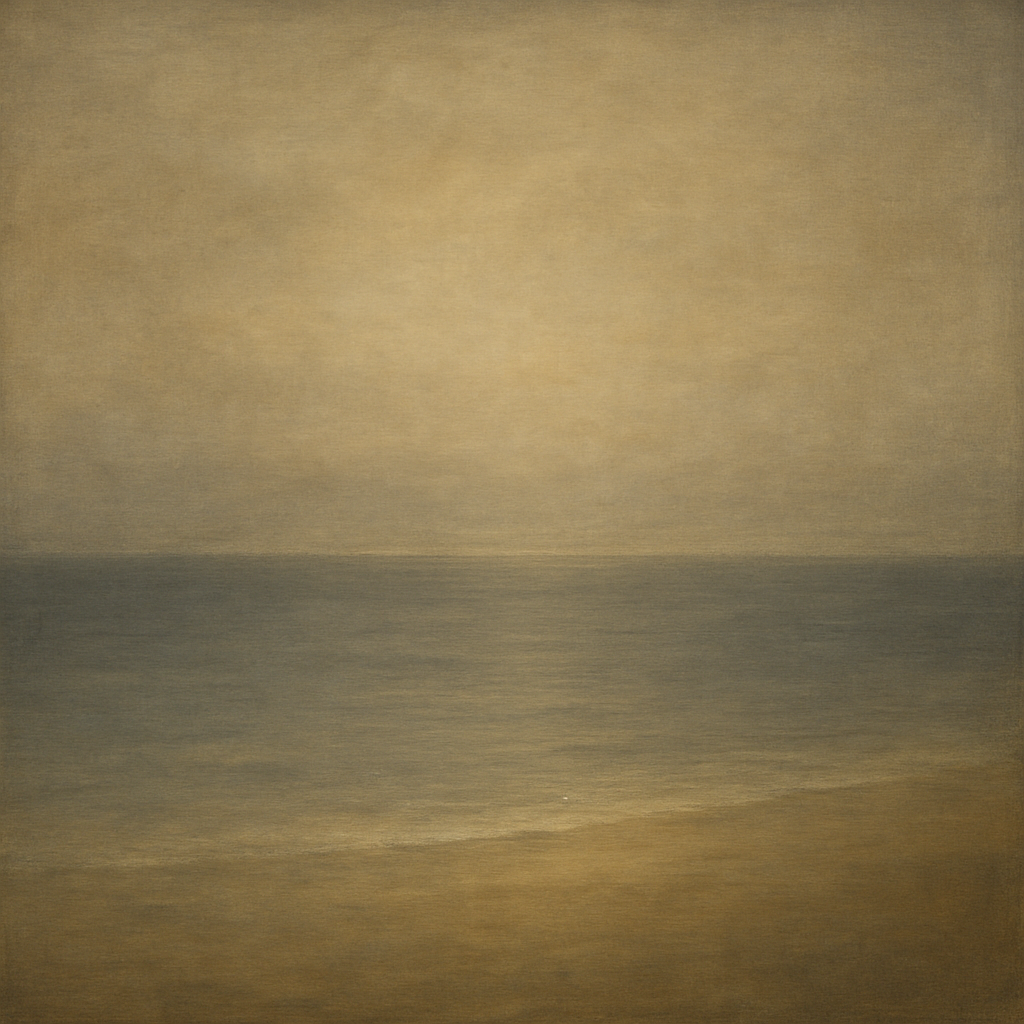 Monochrome Ocean Silence No. 5 - Modern Fine Art Oil Painting - View 1