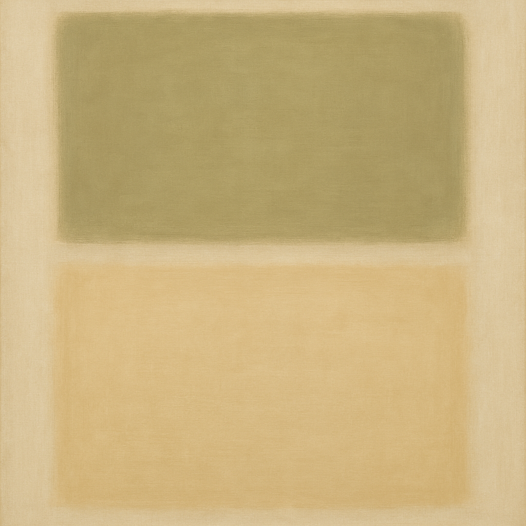 Sage Olive & Pale Sandstone Minimalist Harmony No. 4 Oil Painting 100% Hand Painted Oil on Belgian Linen Canvas, Original Fine Art Wall Decor