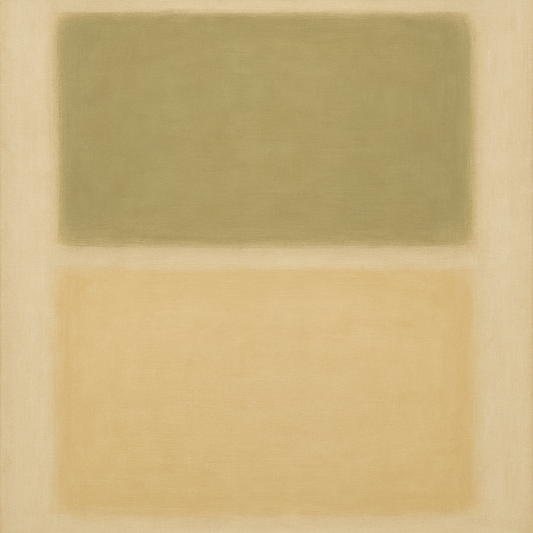 Sage Olive & Pale Sandstone Minimalist Harmony No. 4 Oil Painting 100% Hand Painted Oil on Belgian Linen Canvas, Original Fine Art Wall Decor