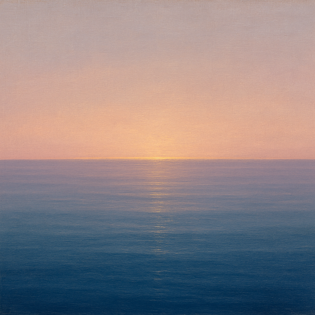 Mediterranean Dawn Horizon No. 6 - Modern Fine Art Oil Painting - View 1