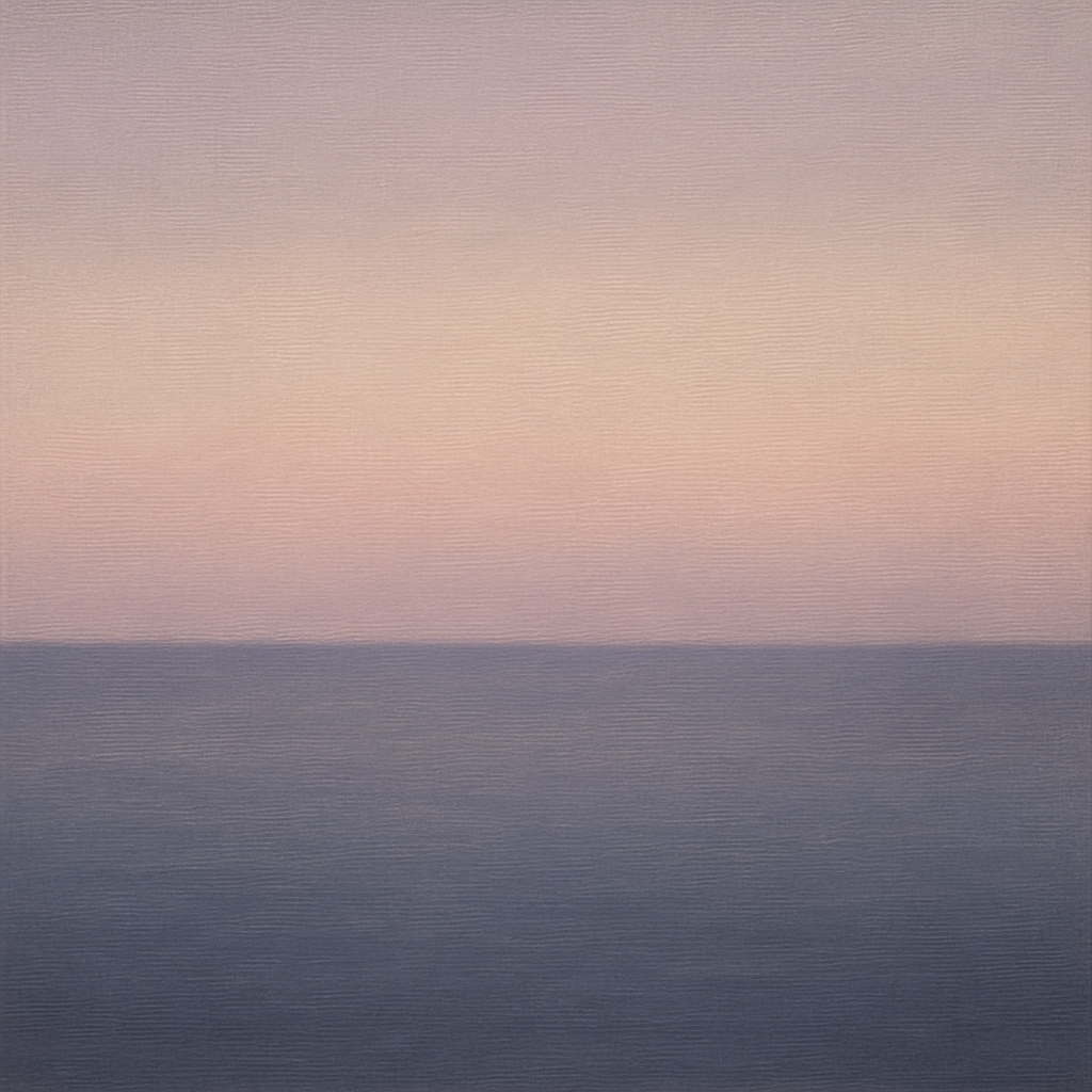 Dusk Horizon in Pale Lavender & Slate No. 3 - Modern Fine Art Oil Painting - View 1
