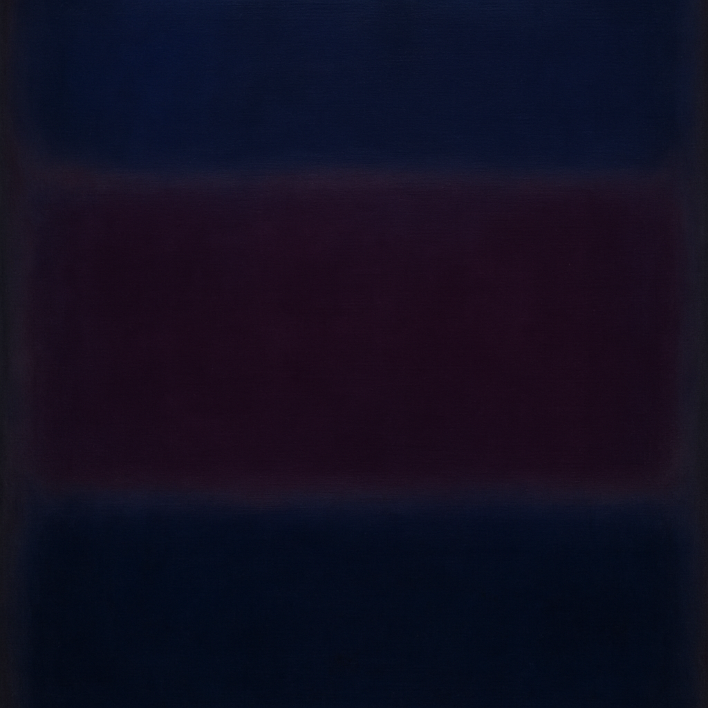 Deep Indigo & Midnight Plum Ambient Field No. 26 Oil Painting - View 1