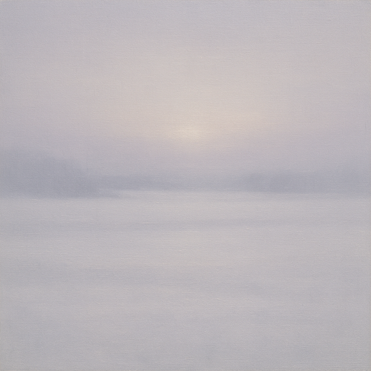 Winter Dawn Frost & Pale Silver Light No. 23 Oil Painting 100% Hand Painted Oil on Belgian Linen Canvas, Original Fine Art Wall Decor